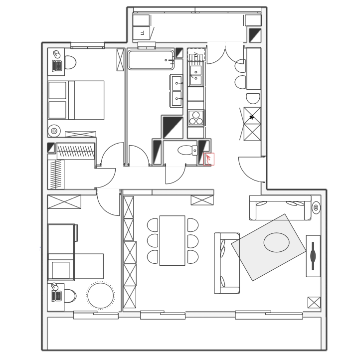 Plan chambre ado Avant Emma Beale